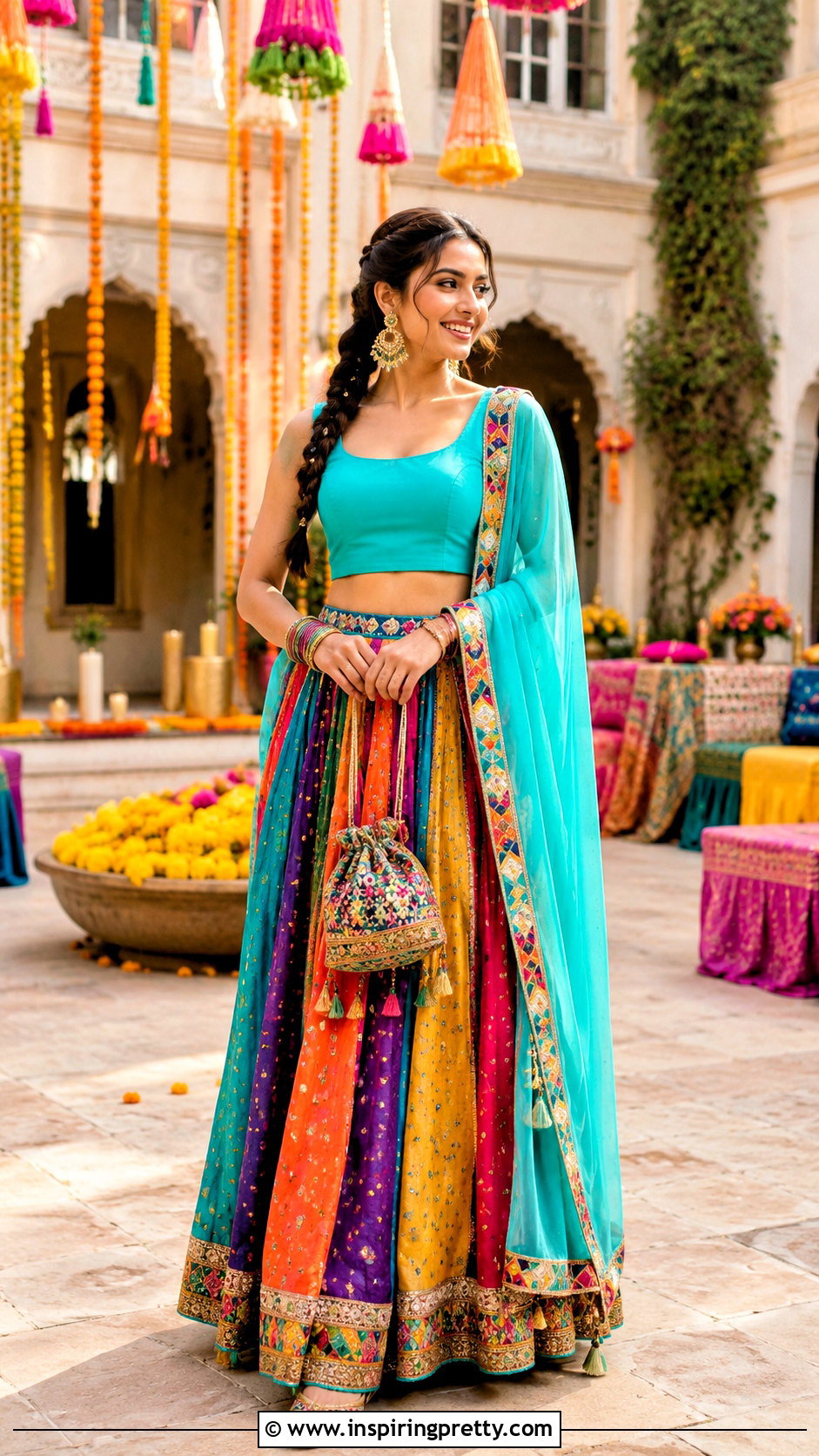 Multicolor Skirt And Crop Top For Wedding Celebration - 50 skirt and crop top indian weddings