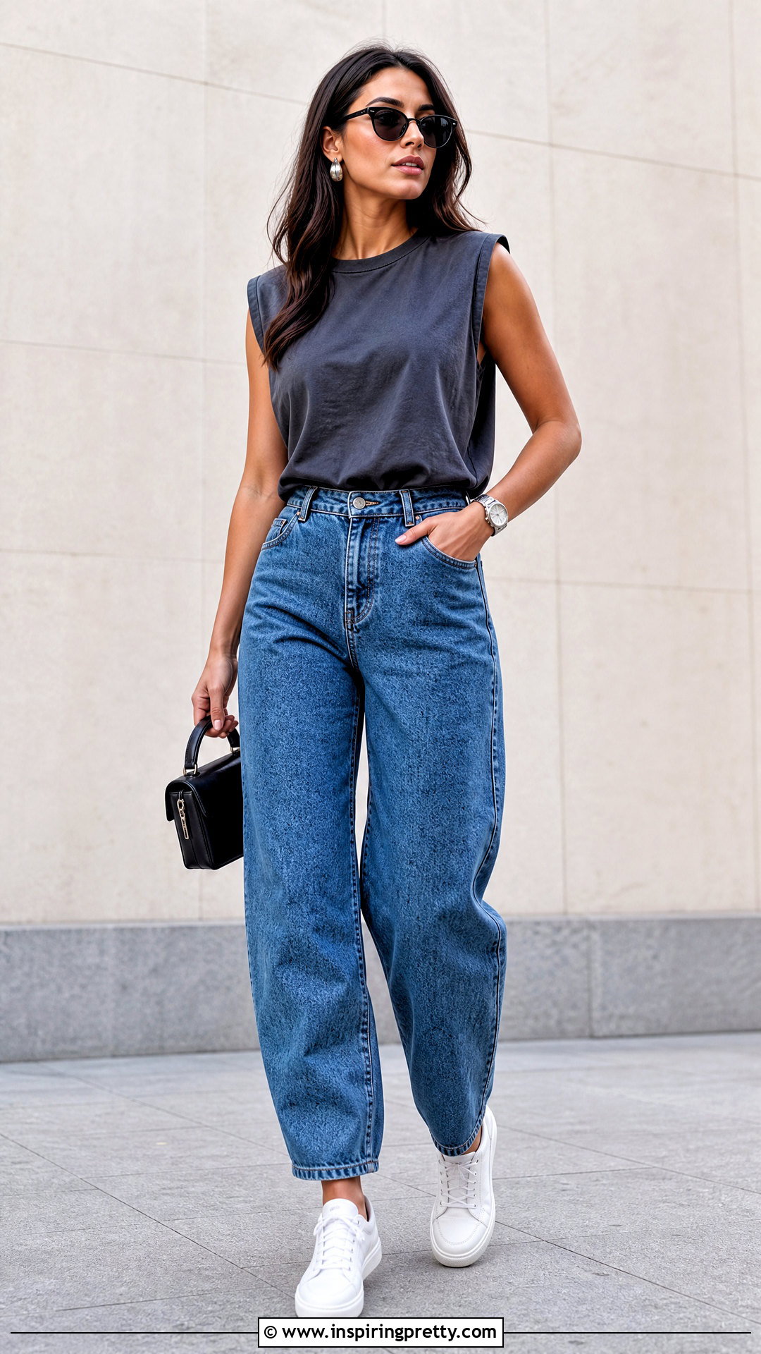 Muscle Tank Top With Barrel Jeans - 20 Trendy Tank Top Styles