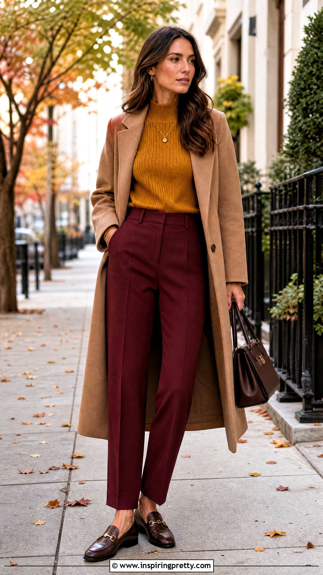 Mustard Top With Burgundy Pants - how to style mustard tops (20 ways)