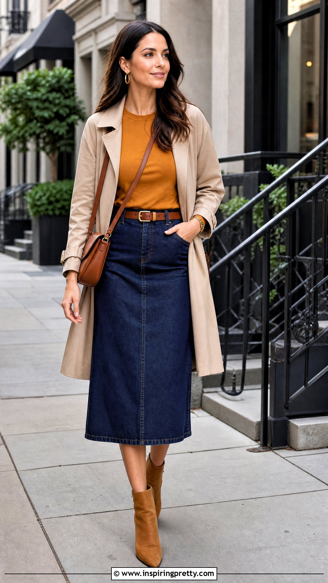 Mustard Top With Denim Skirt - how to style mustard tops (20 ways)