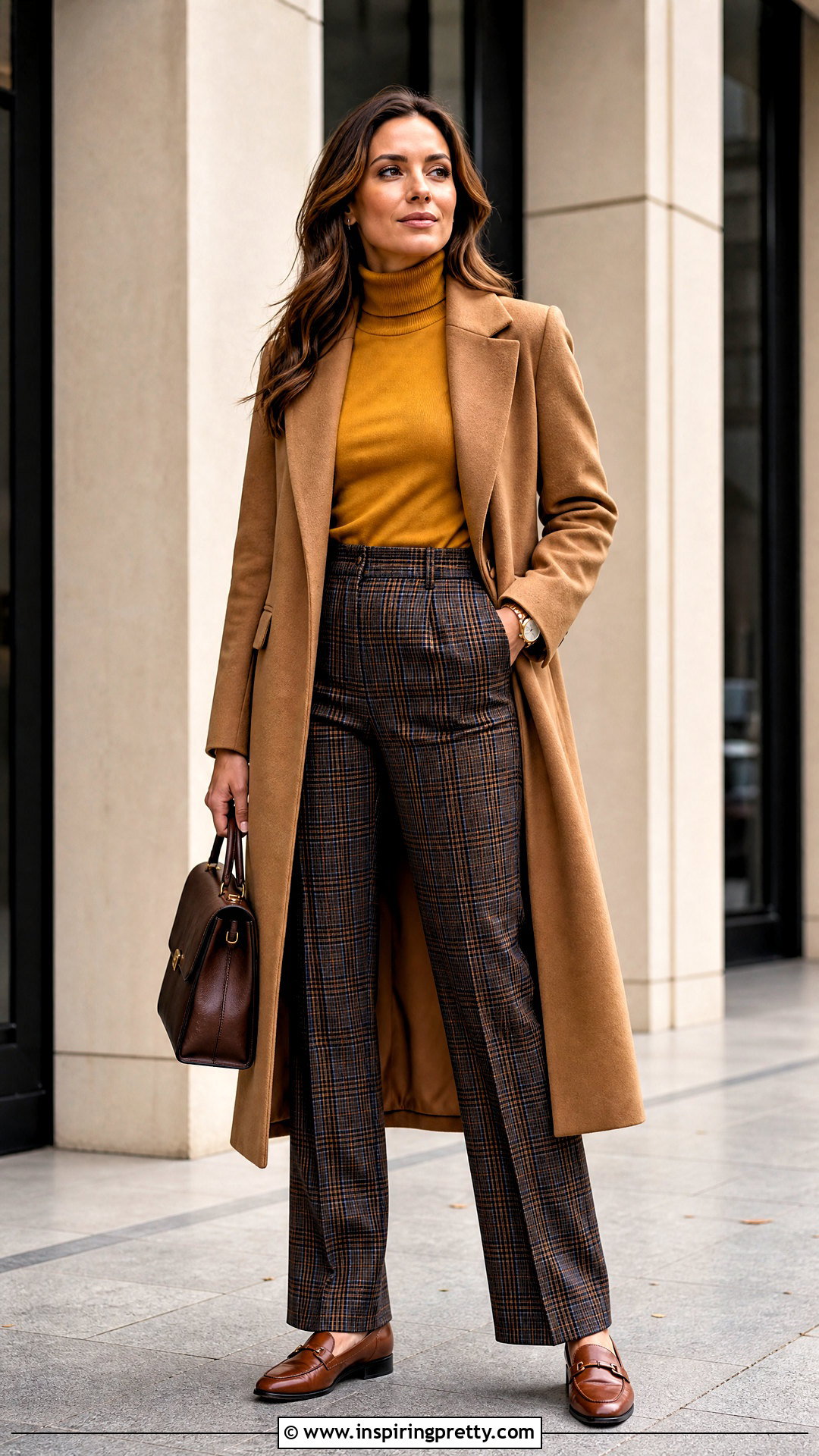 Mustard Top With Plaid Trousers - how to style mustard tops (20 ways)