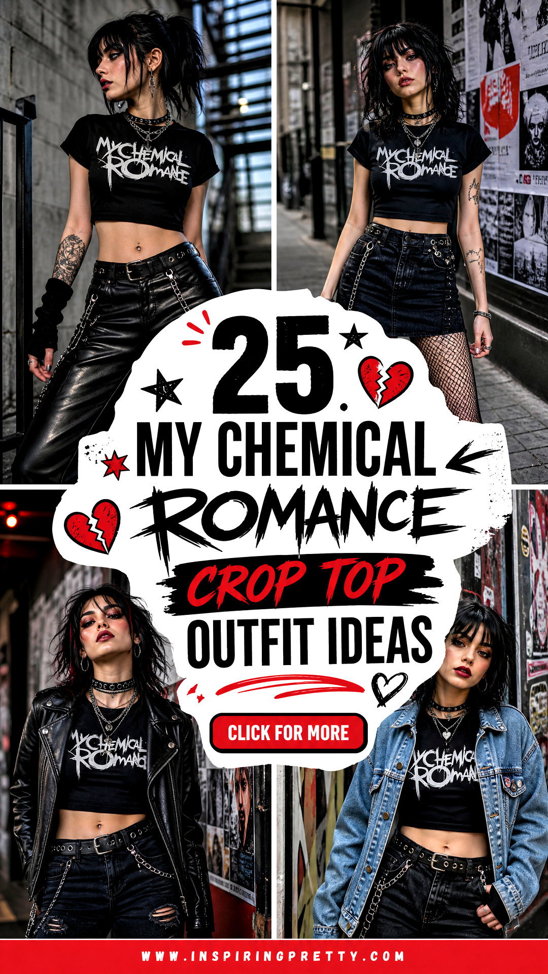 25 My Chemical Romance Crop Top Outfit Ideas for Emo Fans - 25 My Chemical Romance Crop Top Outfit Ideas for Emo Fans