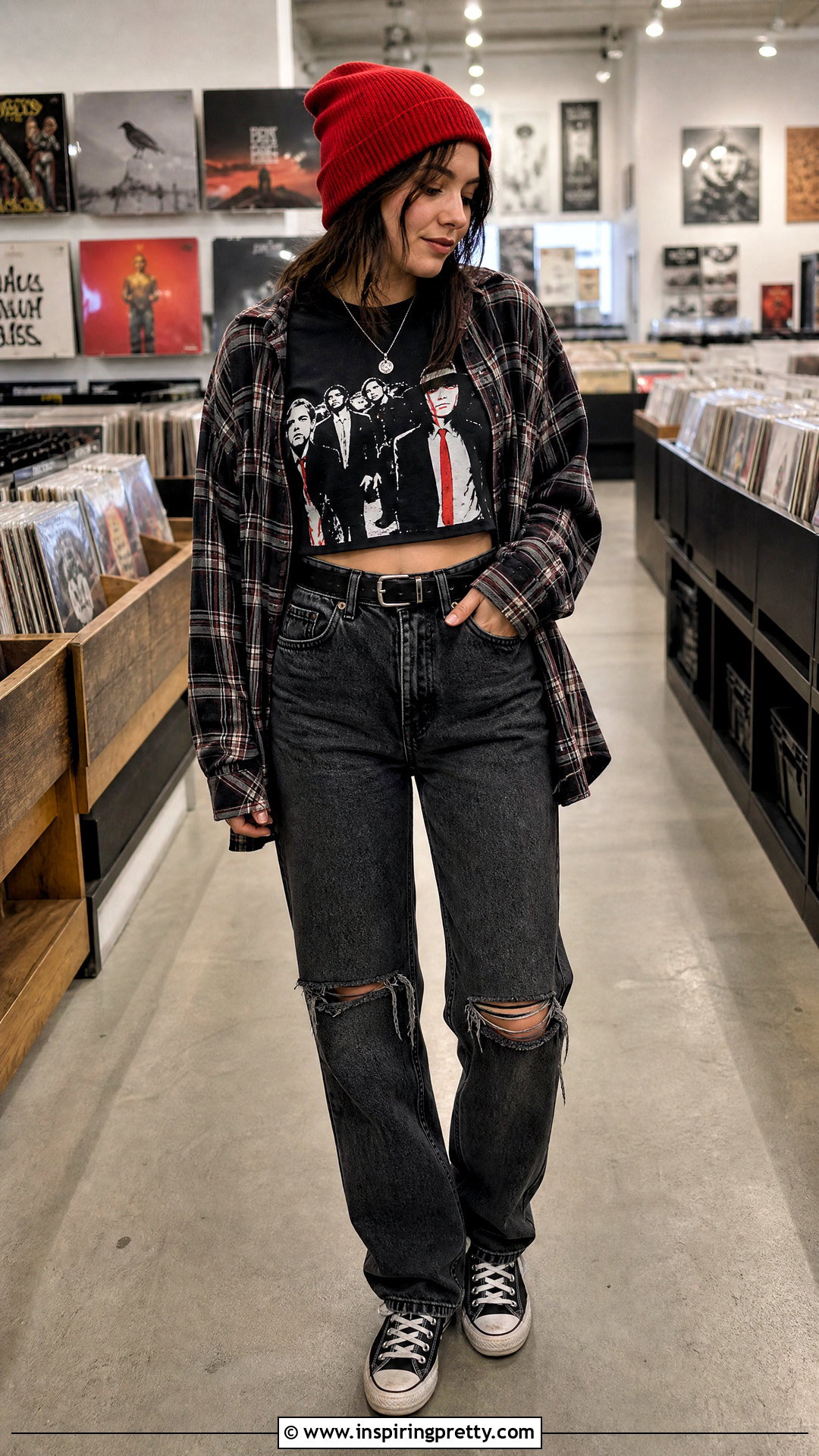 My Chemical Romance Crop Top With Ripped Mom Jeans - 25 My Chemical Romance Crop Top outfit ideas