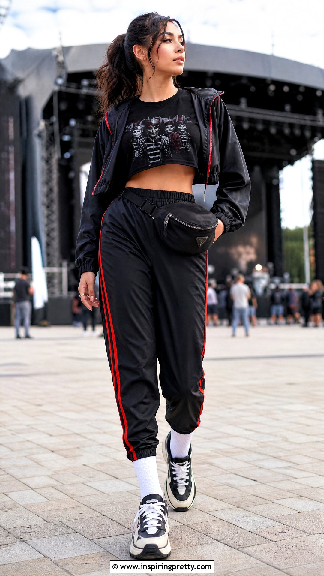My Chemical Romance Crop Top With Track Pants - 25 My Chemical Romance Crop Top outfit ideas
