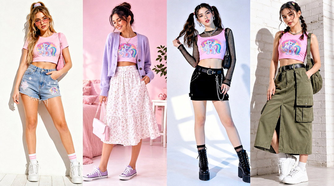 25 My Little Pony Crop Top Outfit Ideas for Playful Y2K Style