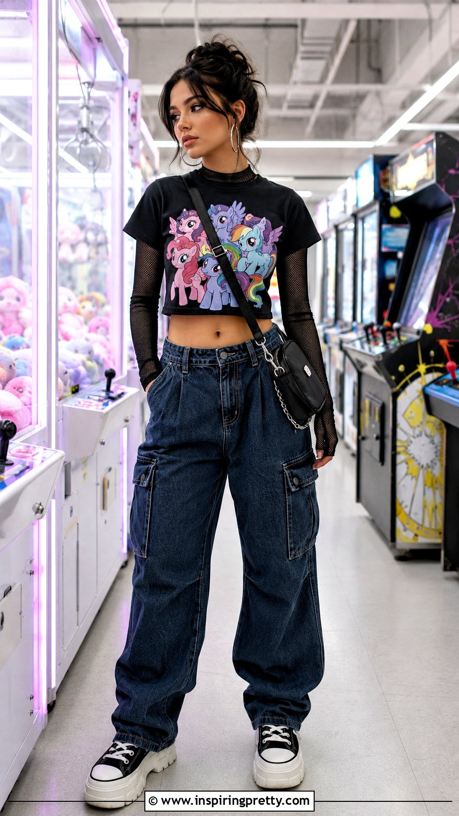 My Little Pony Crop Top Over Mesh Long Sleeve Top - 25 my little pony crop top outfit ideas