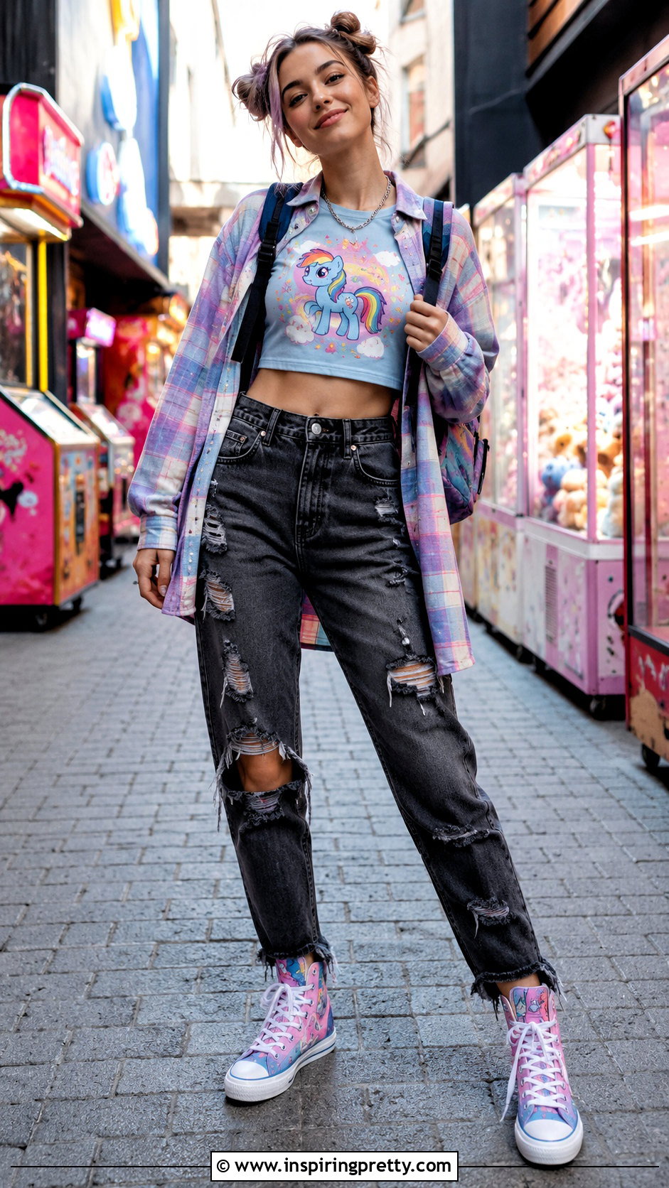 My Little Pony Crop Top With Distressed Jeans And High Tops - 25 my little pony crop top outfit ideas