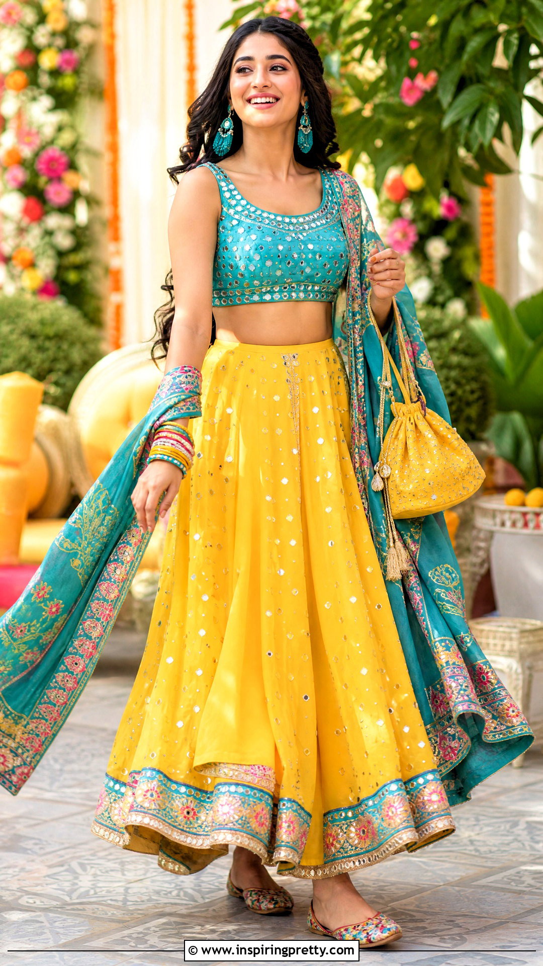 Naira Turquoise Crop Top And Yellow Skirt - 25 Naira Crop Top And Skirt In Yrkkh ideas