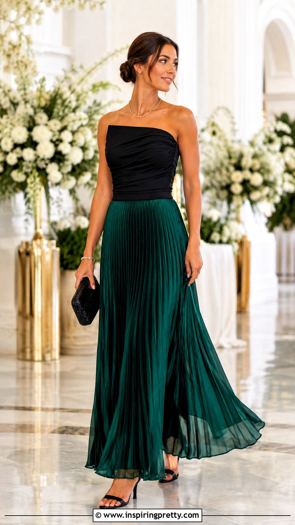 Napkin Top With Pleated Maxi Skirt - 20 nappy top outfit ideas