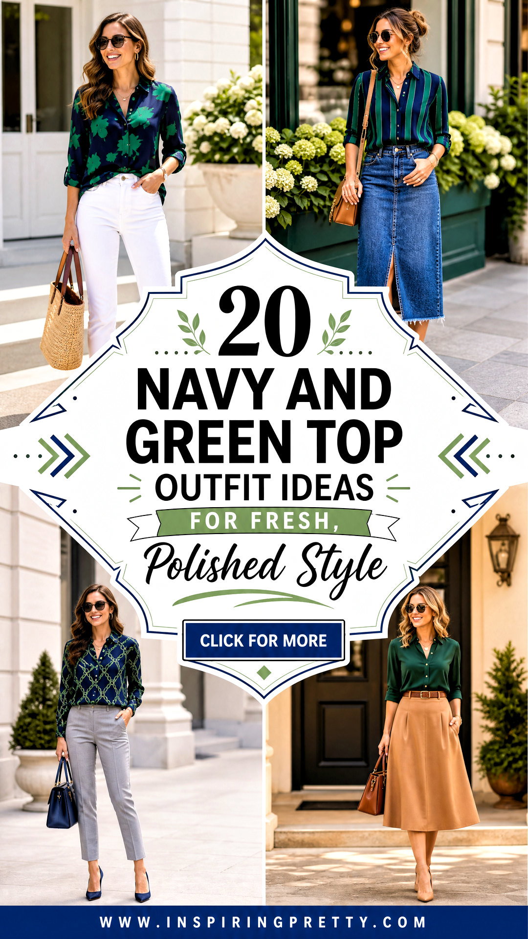20 Navy And Green Top Outfit Ideas for Fresh Polished Style - 20 Navy And Green Top Outfit Ideas for Fresh, Polished Style