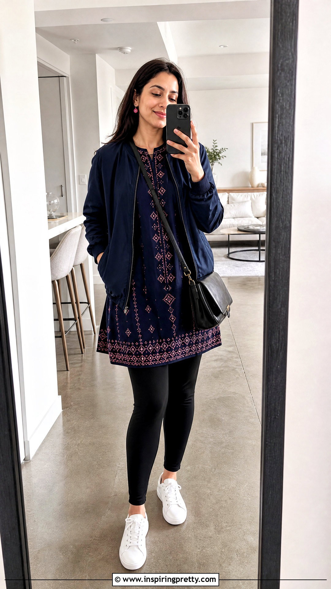 Navy And Pink Top With Black Leggings - 25 Navy And Pink Top outfit ideas