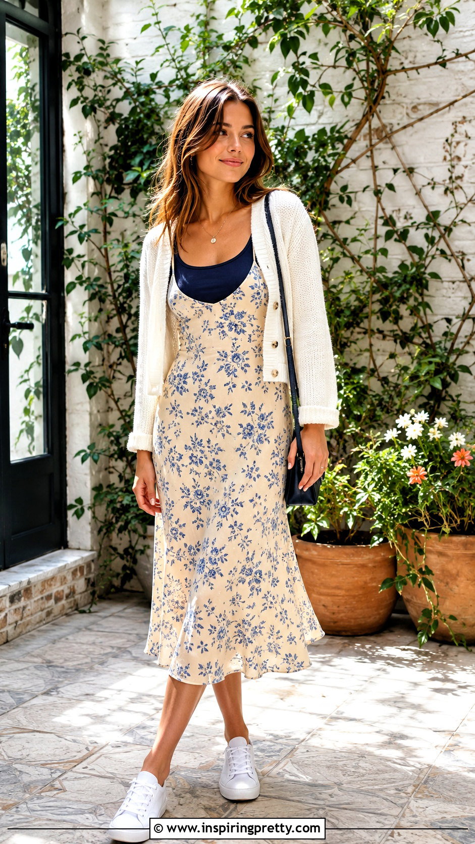 Navy Blue Tank Top Under A Slip Dress - 50 navy blue tank top outfit ideas
