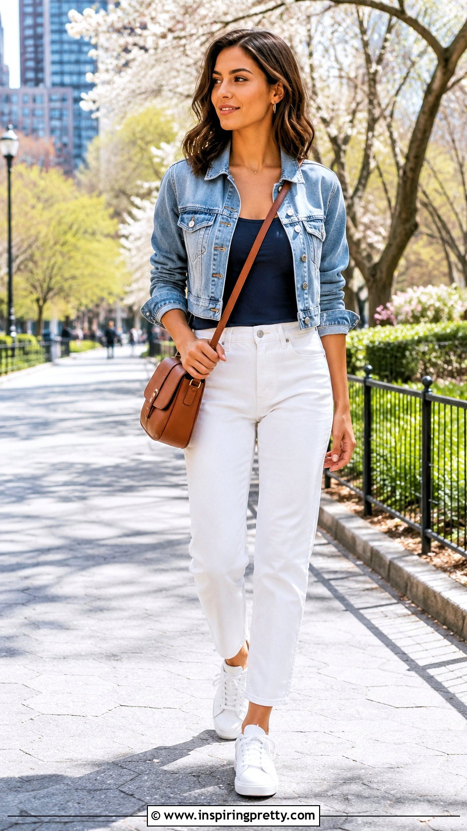 Navy Blue Tank Top With Denim Jacket - 50 navy blue tank top outfit ideas