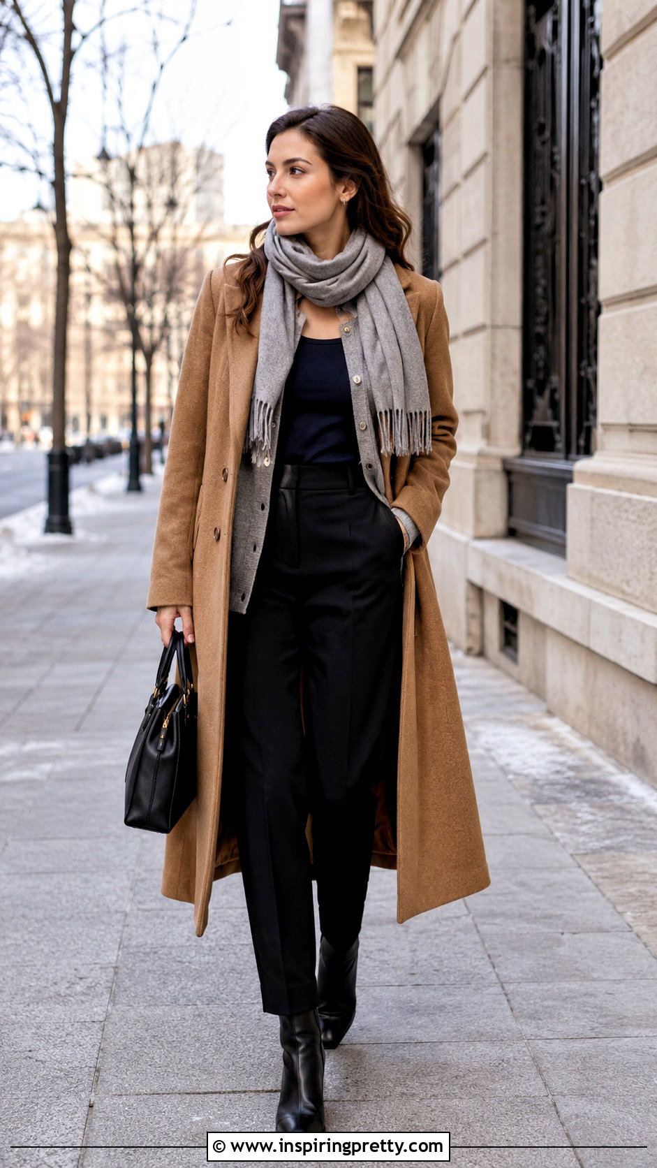 Navy Blue Tank Top With Wool Coat - 50 navy blue tank top outfit ideas