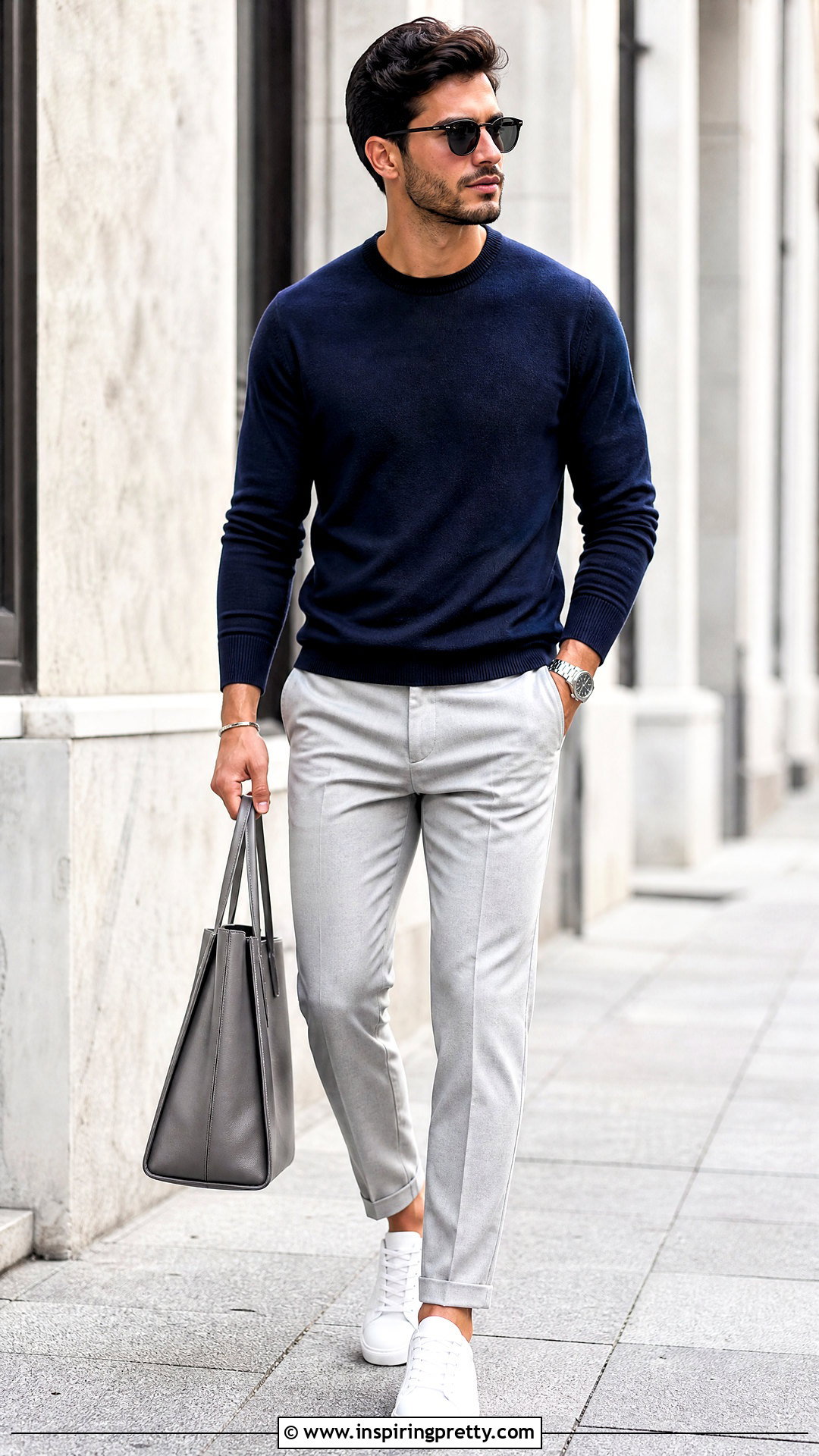 Navy Blue Top With Gray Pants - 50 navy blue top outfit ideas