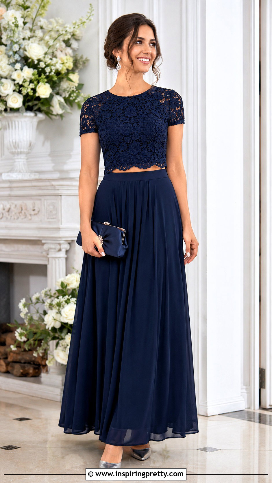 Navy Lace Crop Top Bridesmaid Dress - 25 Crop Top Bridesmaid Dress outfit ideas