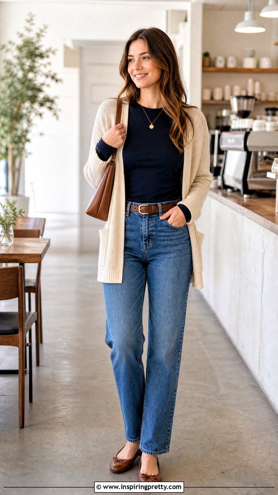 Navy Long Sleeve Top With Cardigan - 50 navy long sleeve top outfit ideas