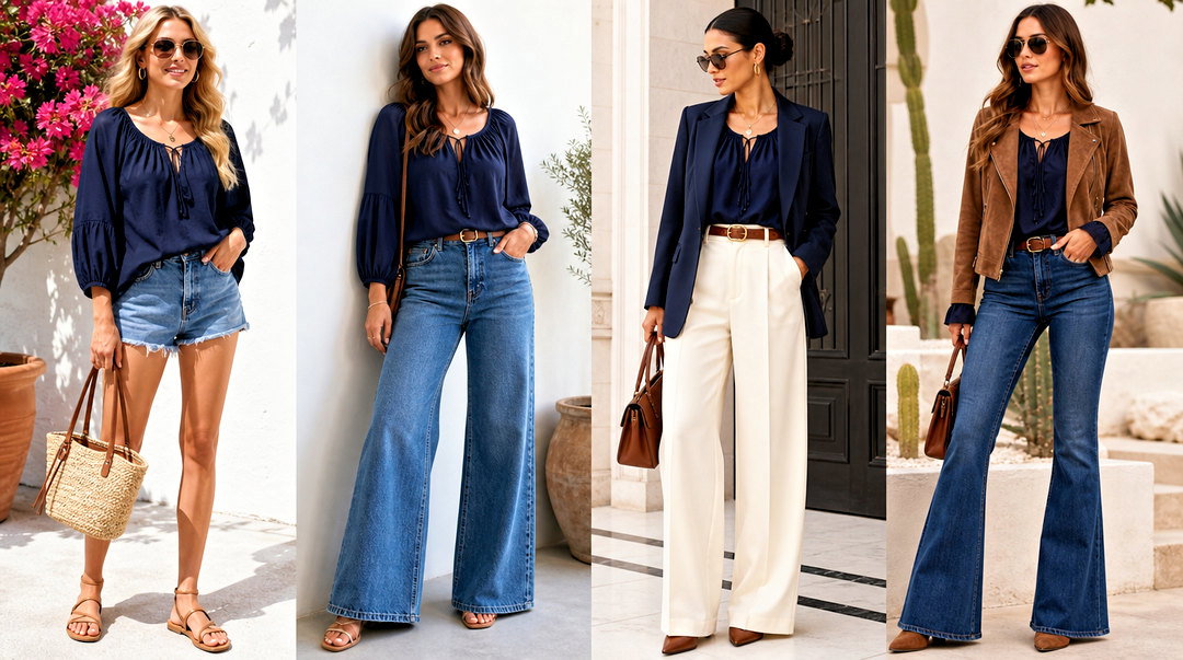 20 Navy Peasant Top Outfit Ideas for Effortless Summer Style
