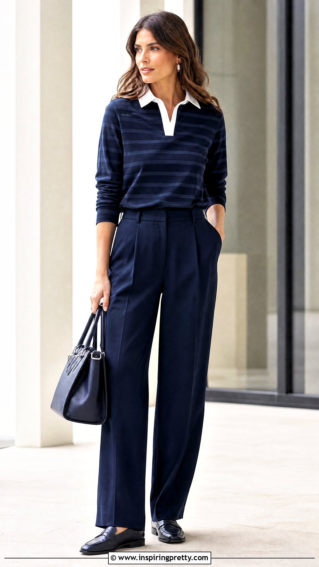Navy Rugby Top Monochrome Outfit - 50 rugby top outfit women