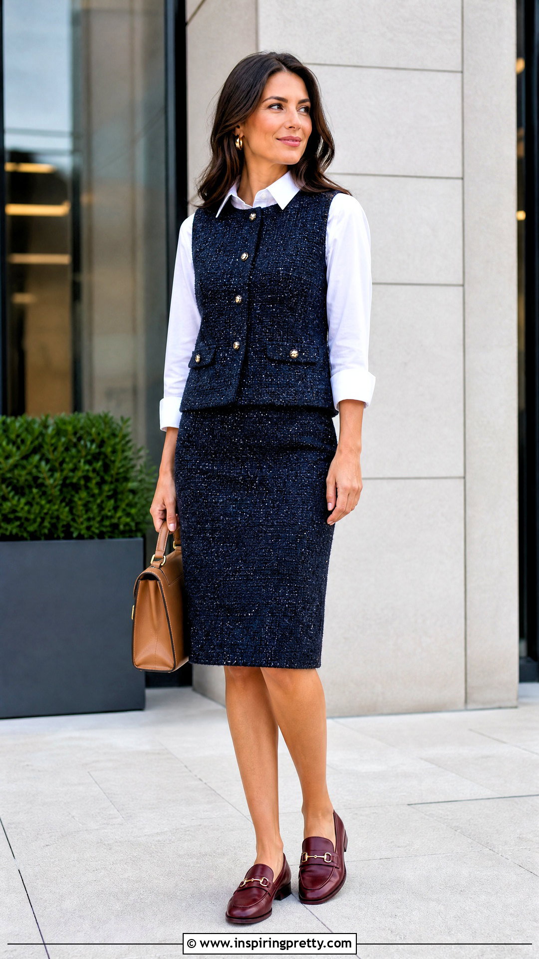 Navy Tweed Skirt And Top Set - 25 Tweed Skirt And Top Set outfit ideas
