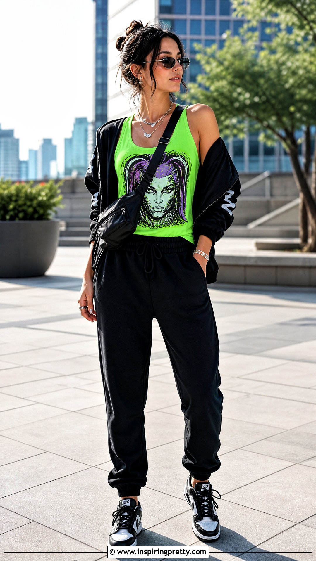 Neon Jeff Hardy Tank Top With Black Joggers - 20 Jeff Hardy Tank Top outfit ideas
