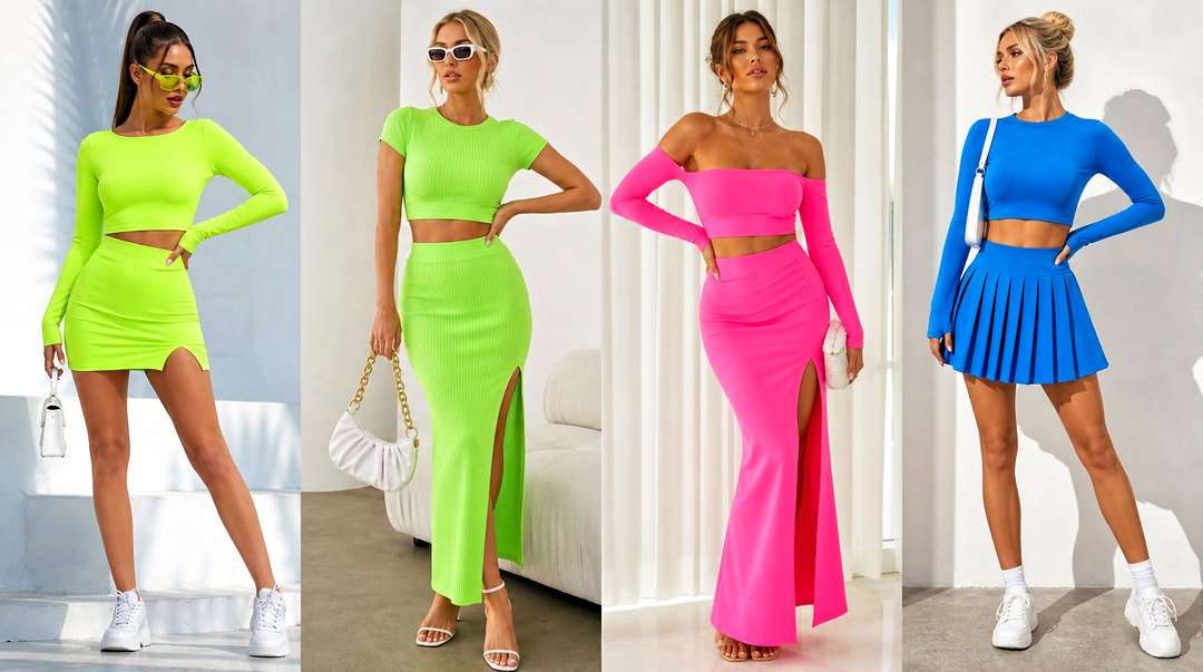 20 Neon Skirt and Top Set Ideas for Head-Turning Party Looks