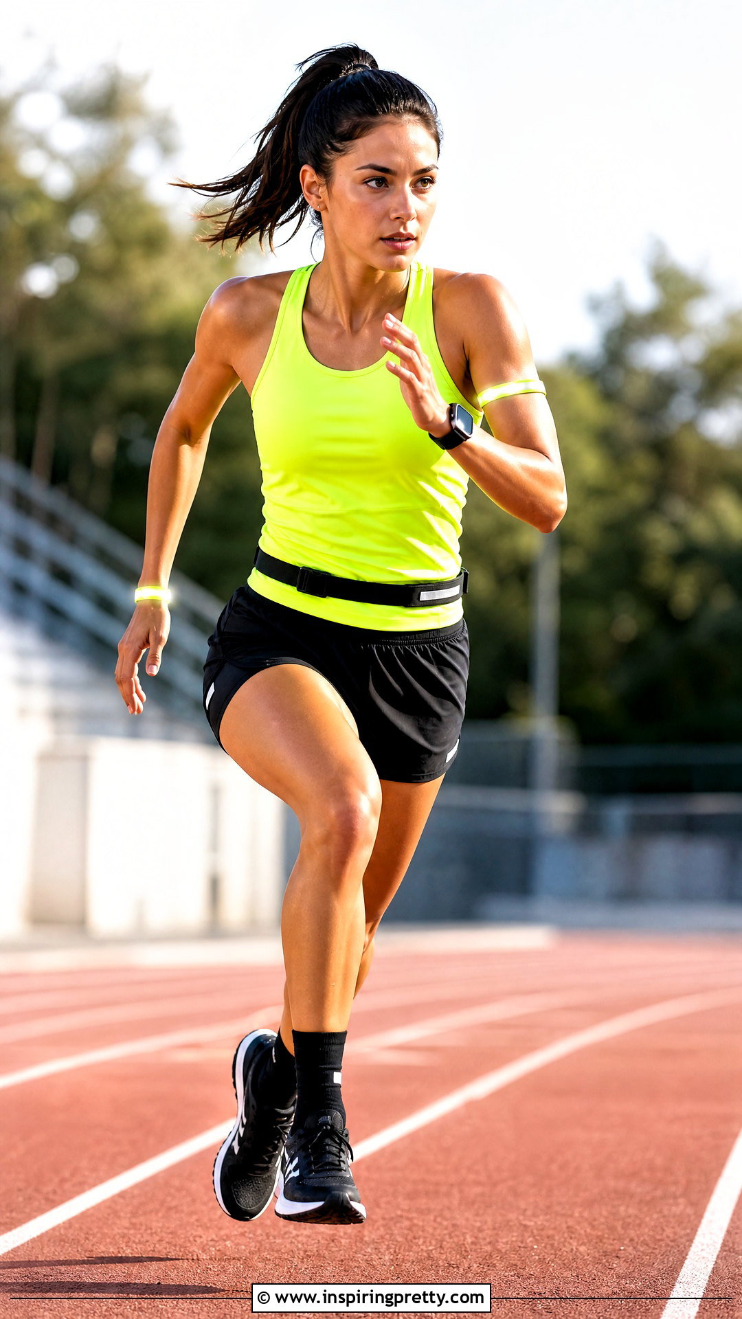 Neon Yellow Workout Top With Black Shorts - 20 Yellow Workout Tops outfit ideas