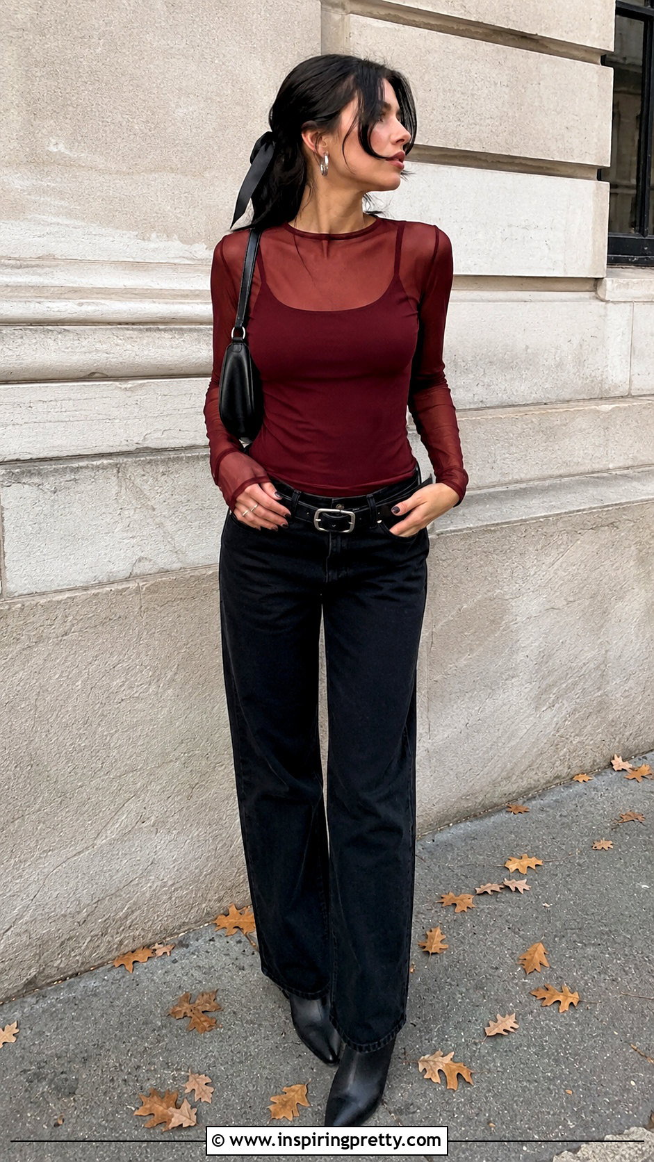 Nessa Barrett Sheer Red Top With Black Jeans - 20 nessa barrett sheer top outfit ideas