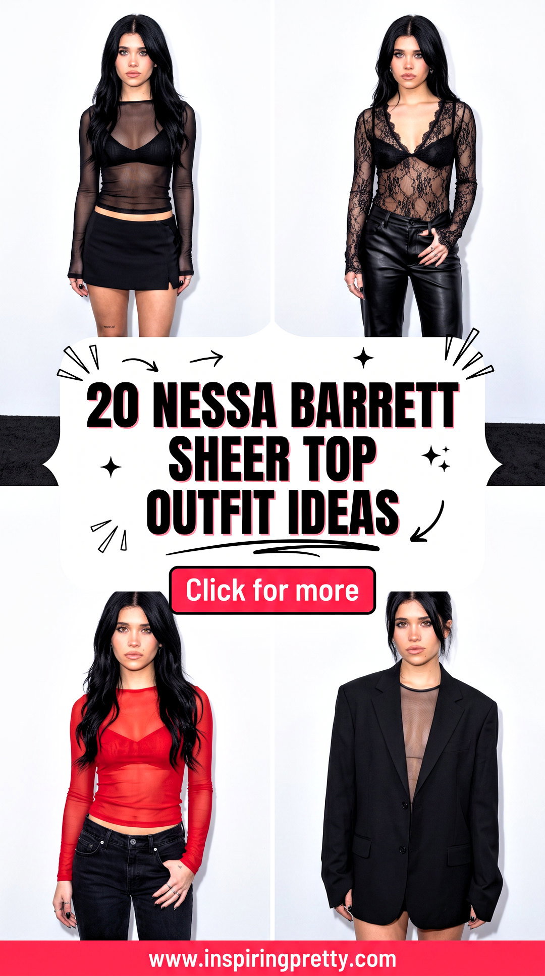 20 Nessa Barrett Sheer Top Outfit Ideas for Edgy Night Looks - 20 Nessa Barrett Sheer Top Outfit Ideas for Edgy Night Looks