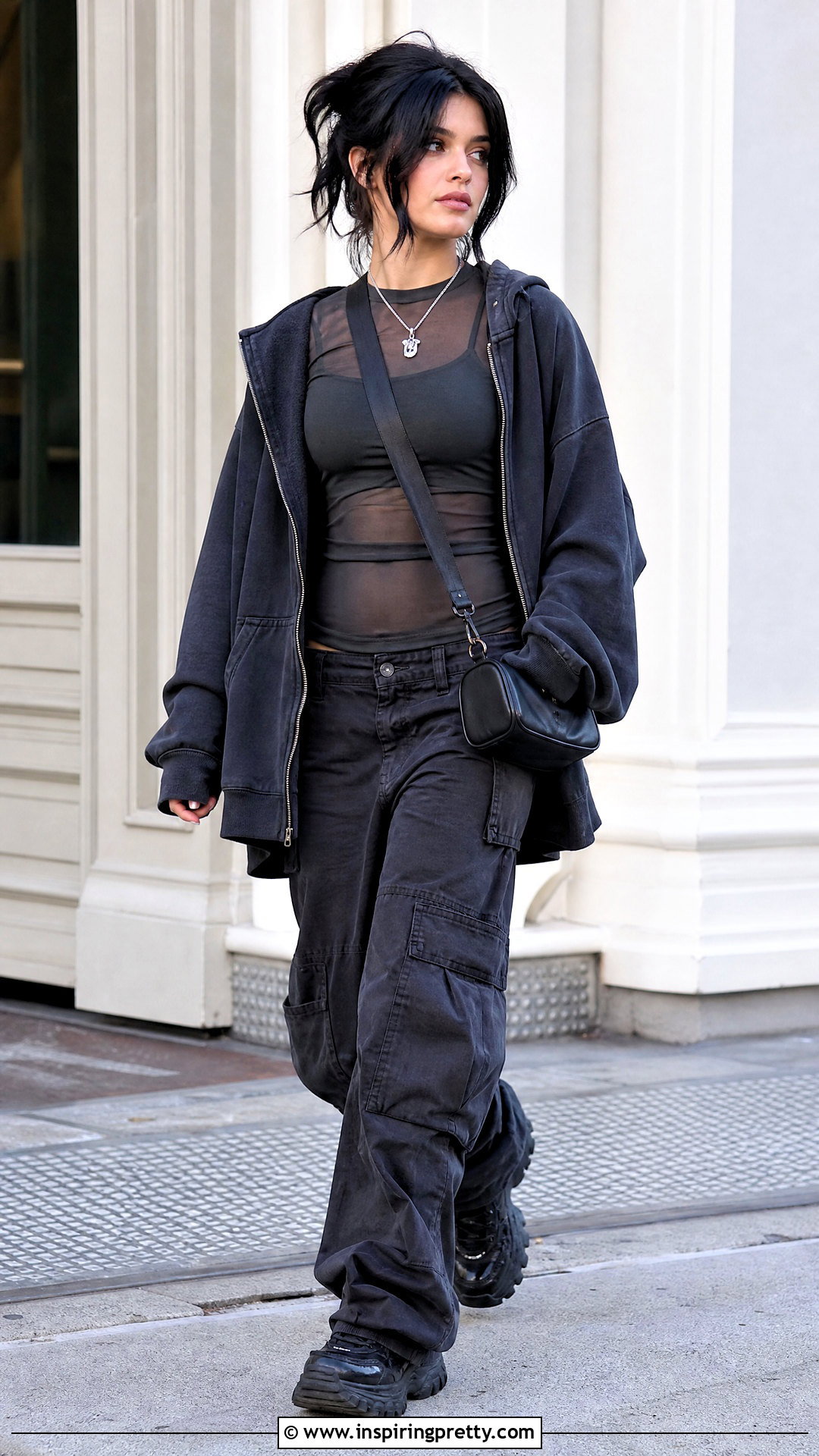 Nessa Barrett Sheer Top With Cargo Pants - 20 nessa barrett sheer top outfit ideas