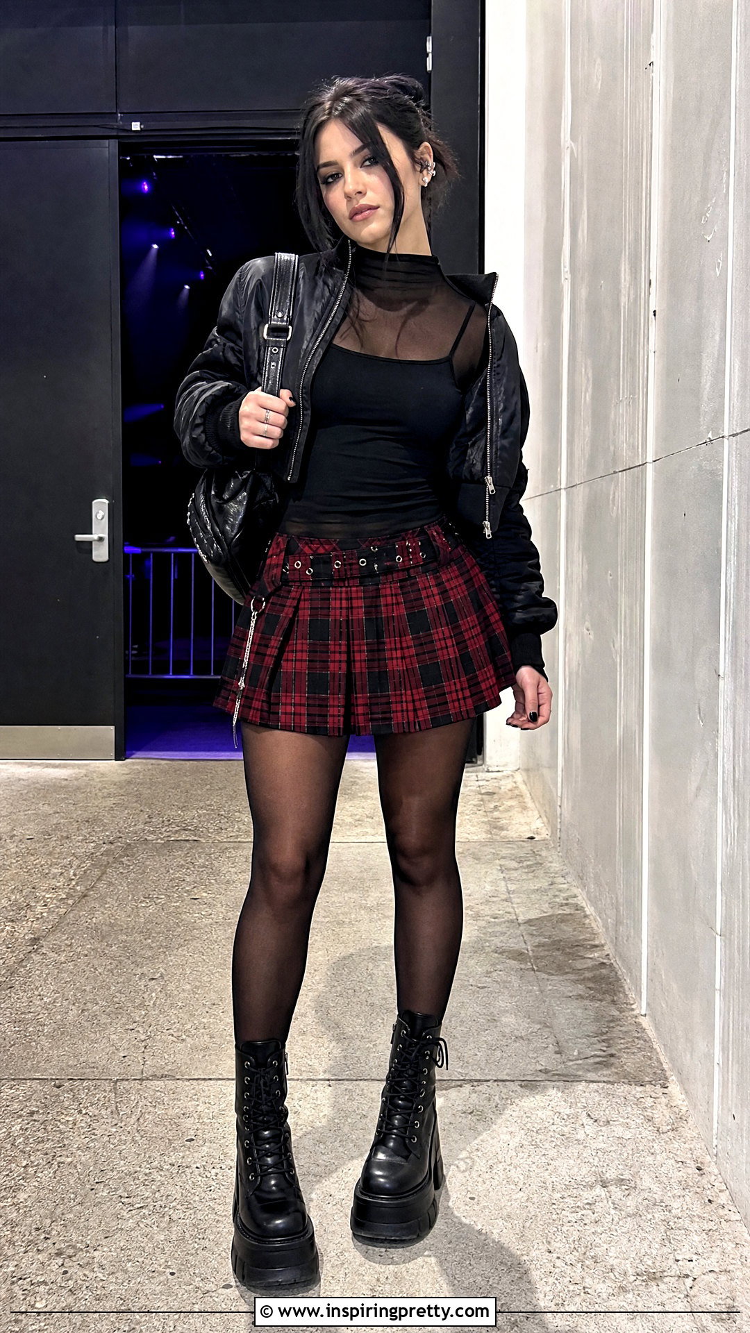 Nessa Barrett Sheer Top With Plaid Mini Skirt - 20 nessa barrett sheer top outfit ideas