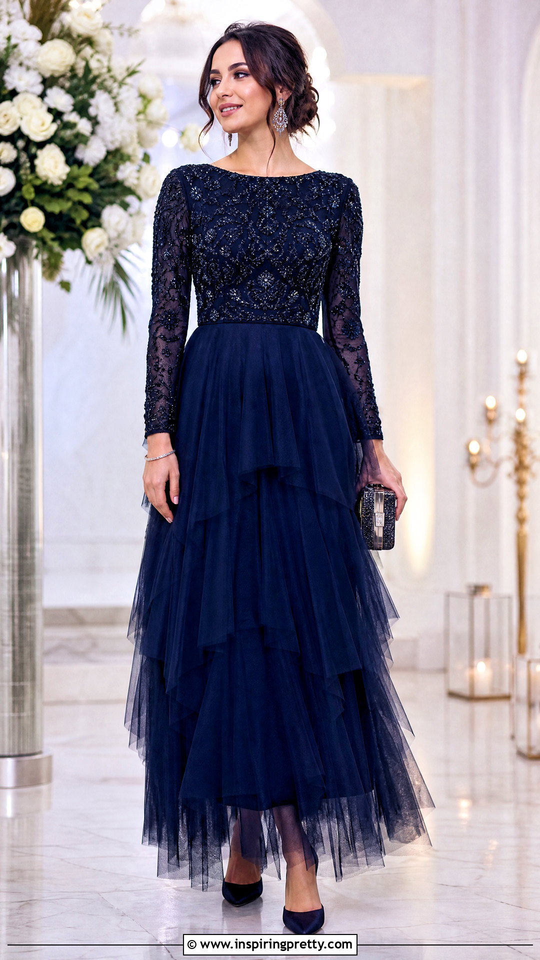 Net Skirt And Long Sleeve Crop Top - 50 skirt and top traditional outfit ideas