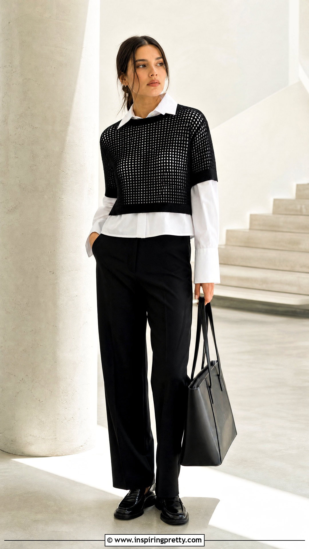 Net Top Over A Button Down Shirt - 50 net top outfits