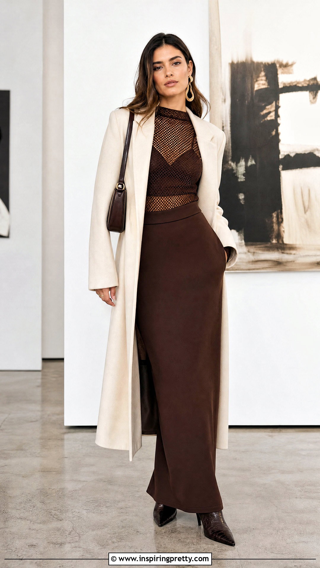 Net Top With A Column Maxi Skirt - 50 net top outfits