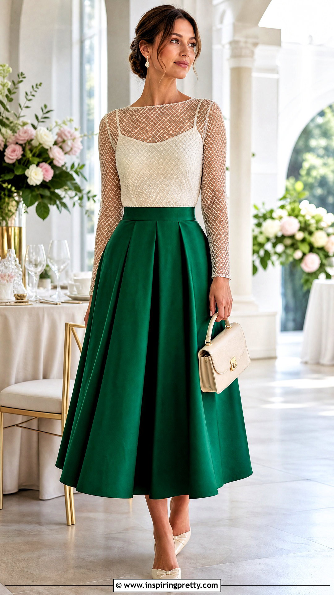 Net Top With A Full Midi Skirt - 50 net top outfits