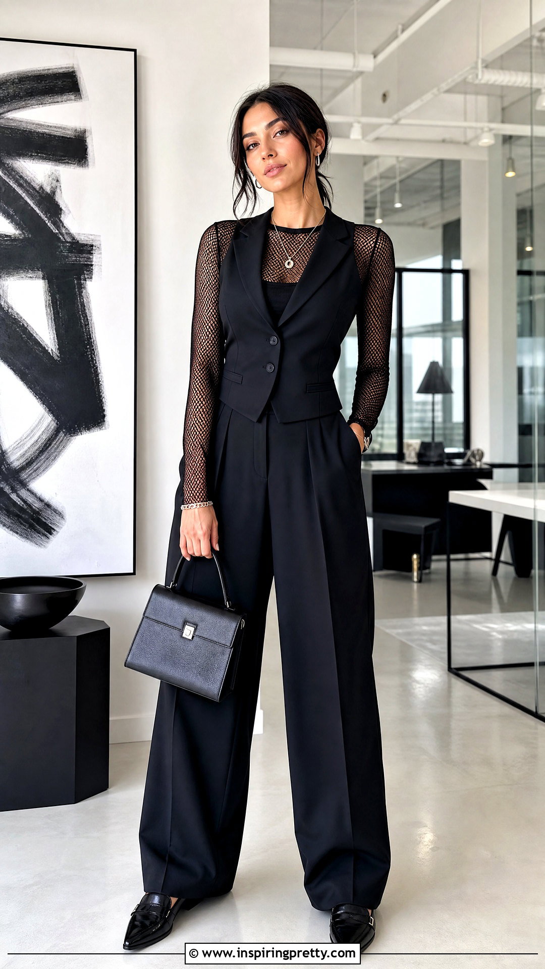 Net Top With A Vest And Trousers - 50 net top outfits