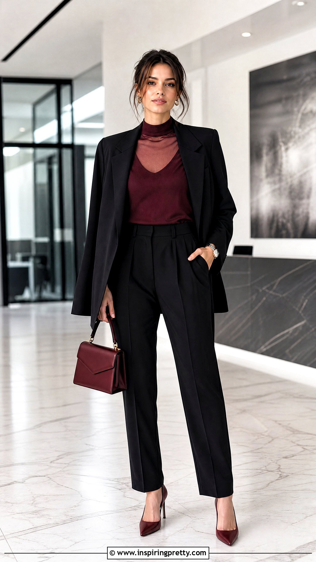 Net Top With Tailored Black Trousers - 50 net top outfits