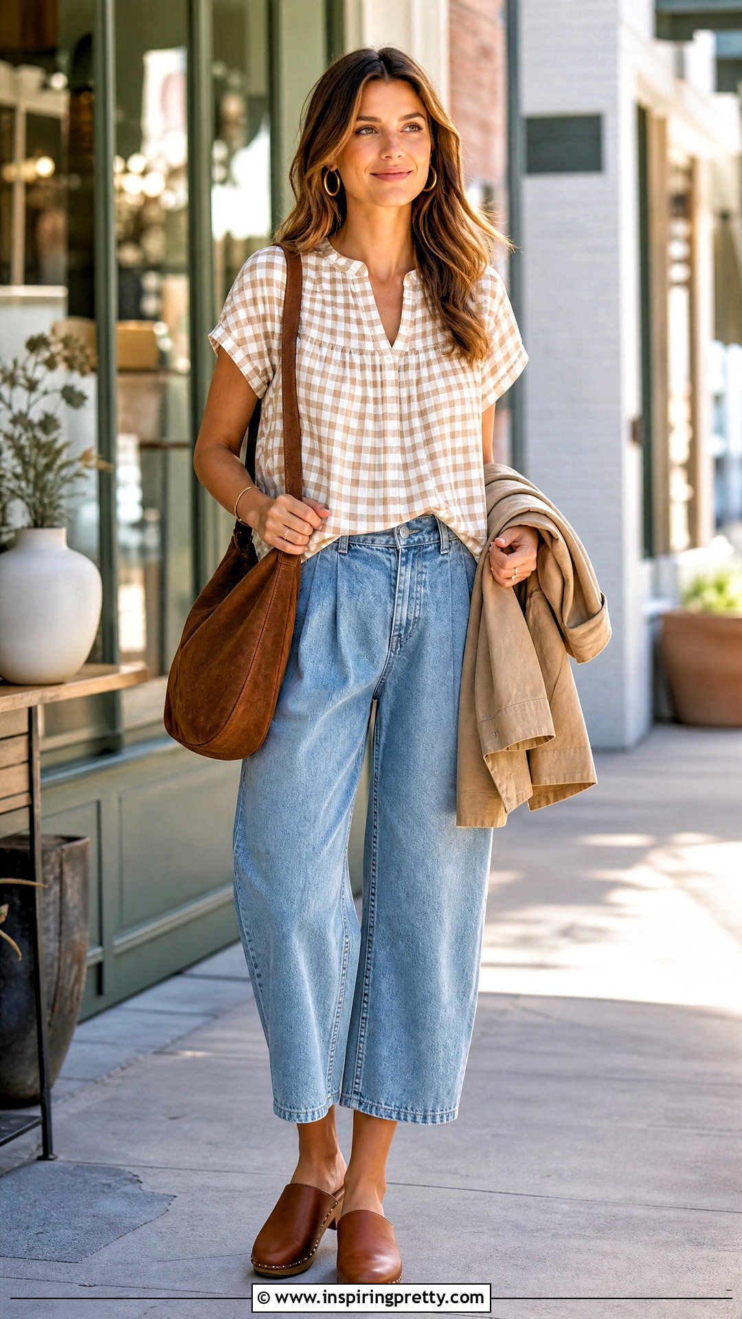 Neuflora Leland Top With Barrel Jeans and Clogs - 20 neuflora leland top outfit ideas