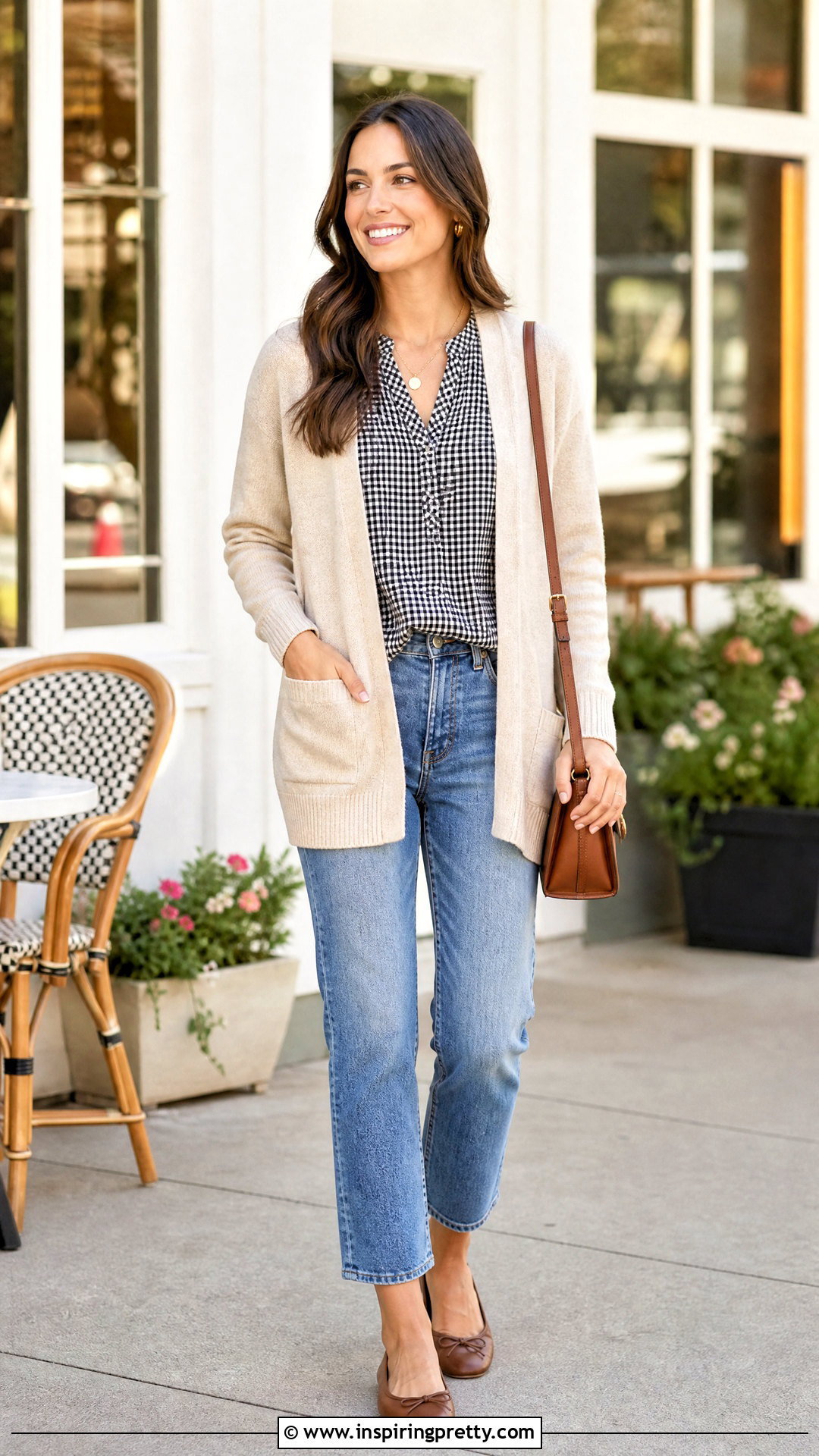 Neuflora Leland Top With a Cardigan and Cropped Jeans - 20 neuflora leland top outfit ideas