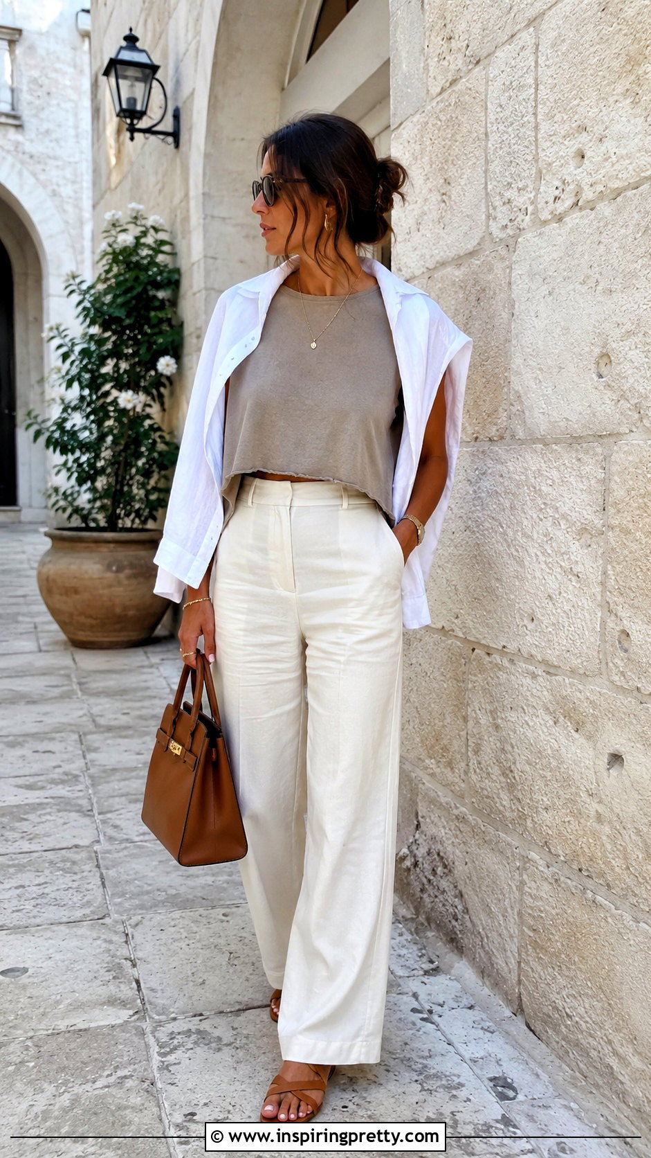 Neutral Loose Crop Top Outfit - 50 loose crop top outfits
