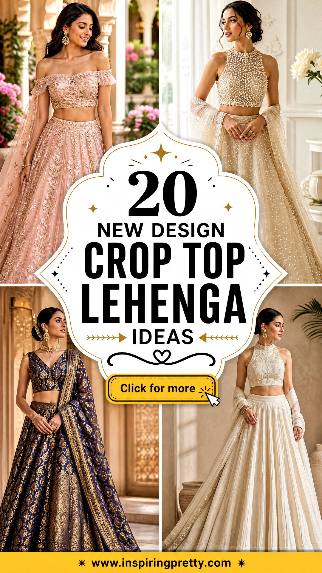 20 New Design Crop Top Lehenga Ideas for Modern Wedding Style - 20 New Design Crop Top Lehenga Ideas for Modern Wedding Style