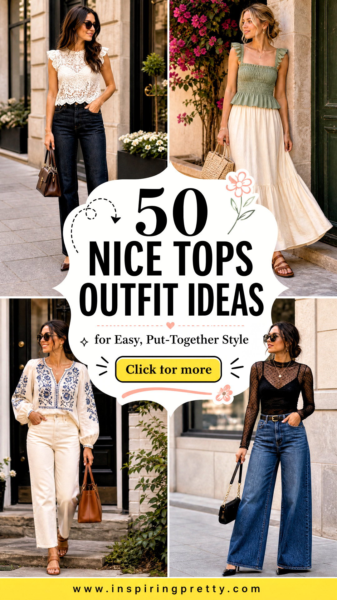 50 Nice Tops Outfit Ideas for Easy Put-Together Style - 50 Nice Tops Outfit Ideas for Easy, Put-Together Style