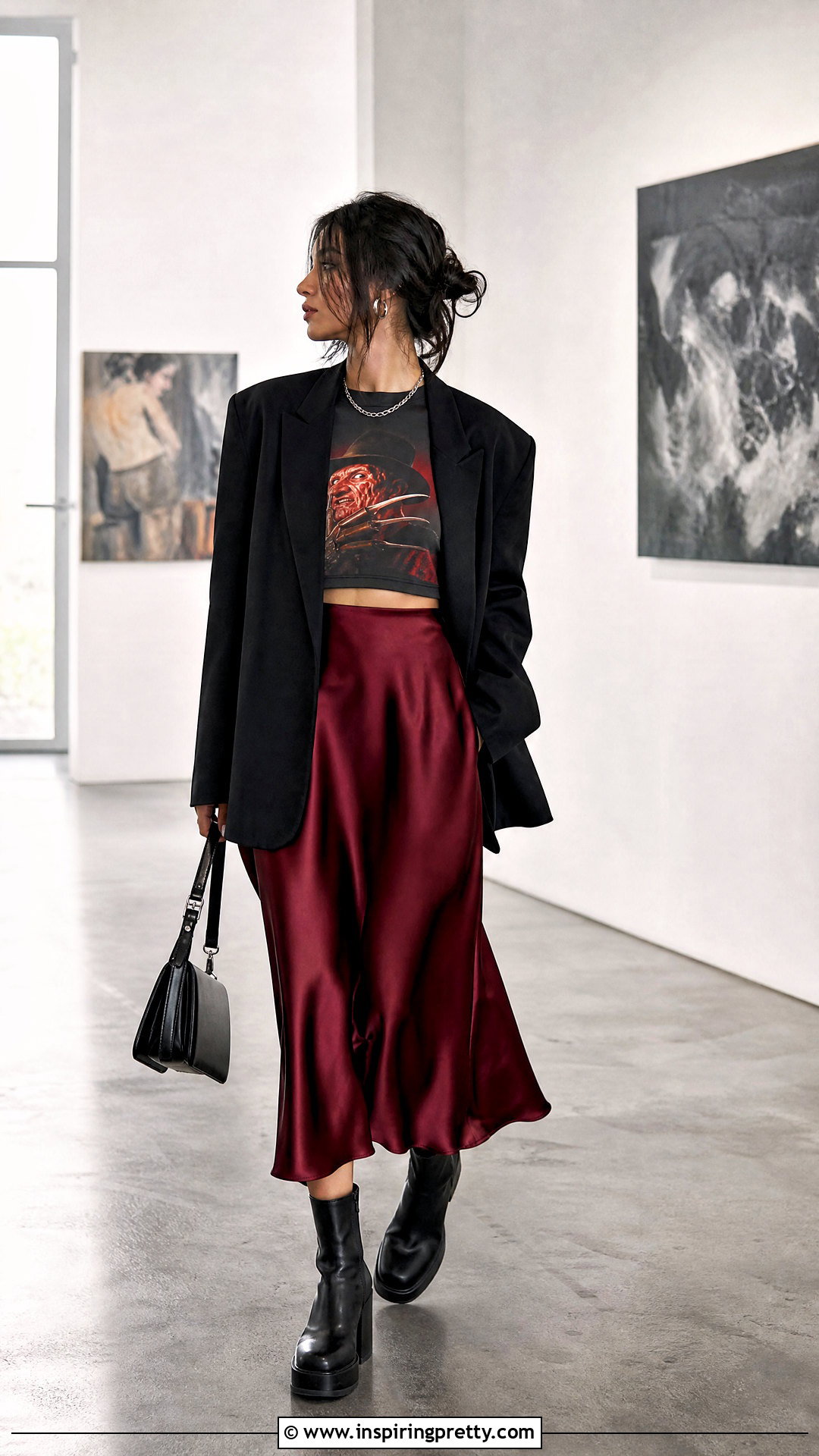 Nightmare On Elm Street Crop Top With Satin Midi Skirt - 25 Nightmare On Elm Street Crop Top outfit ideas