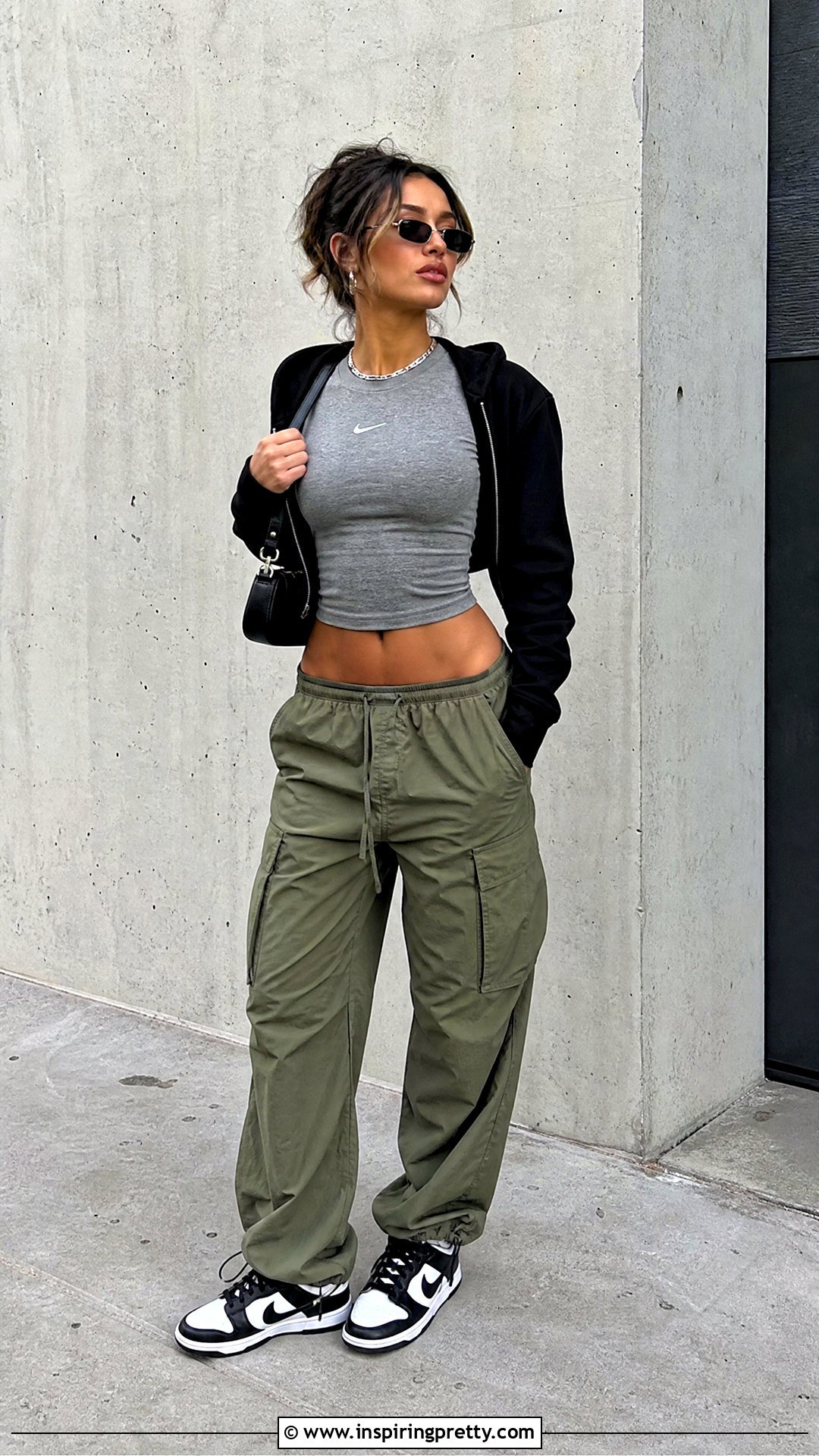 Nike Baby Tee With Cargo Pants - 25 nike top aesthetic ideas