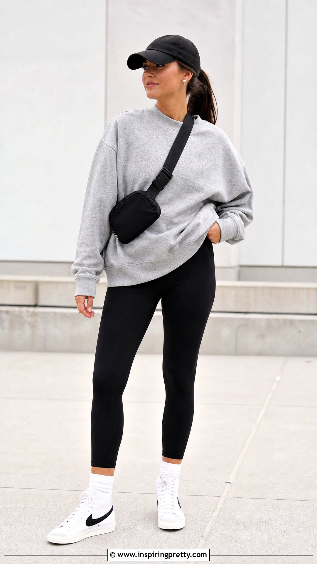 Nike Blazer With Leggings and Oversized Sweatshirt - 20 nike blazer top outfit ideas