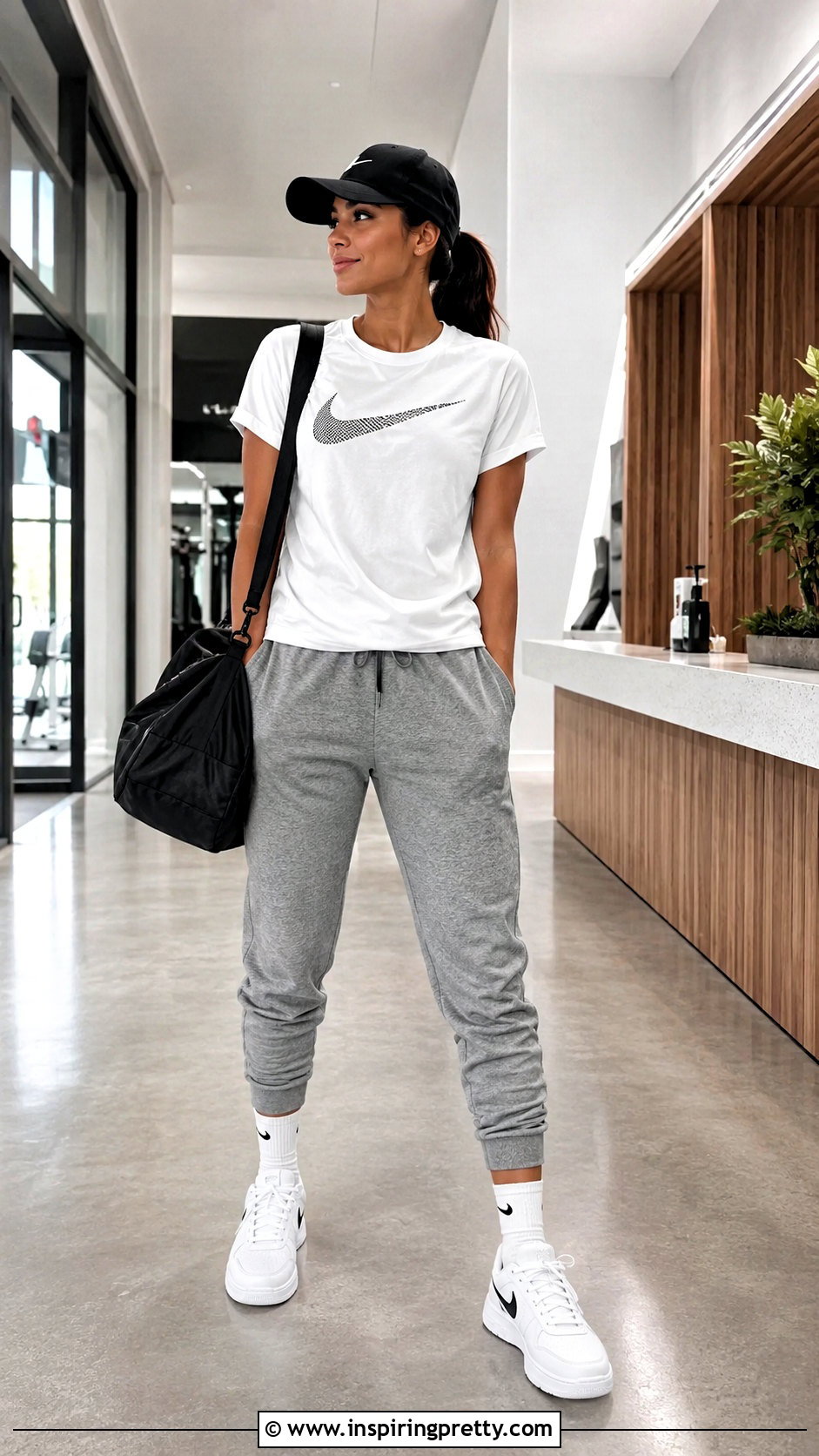 Nike Graphic Gym Top With Joggers - 20 gym tops nike outfit ideas