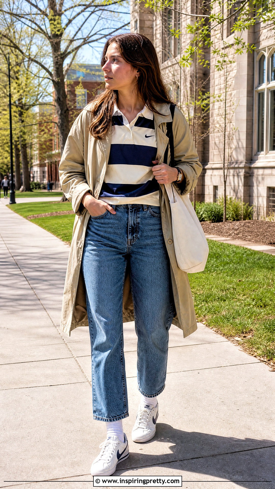 Nike Rugby Top With Relaxed Jeans - 25 nike top aesthetic ideas