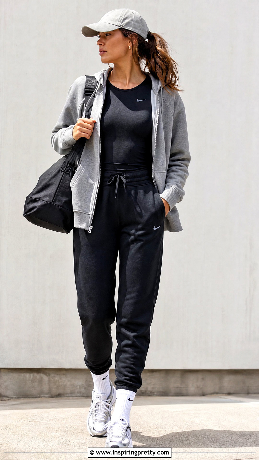 Nike Sports Top With Joggers And Zip Hoodie - 25 nike top aesthetic ideas