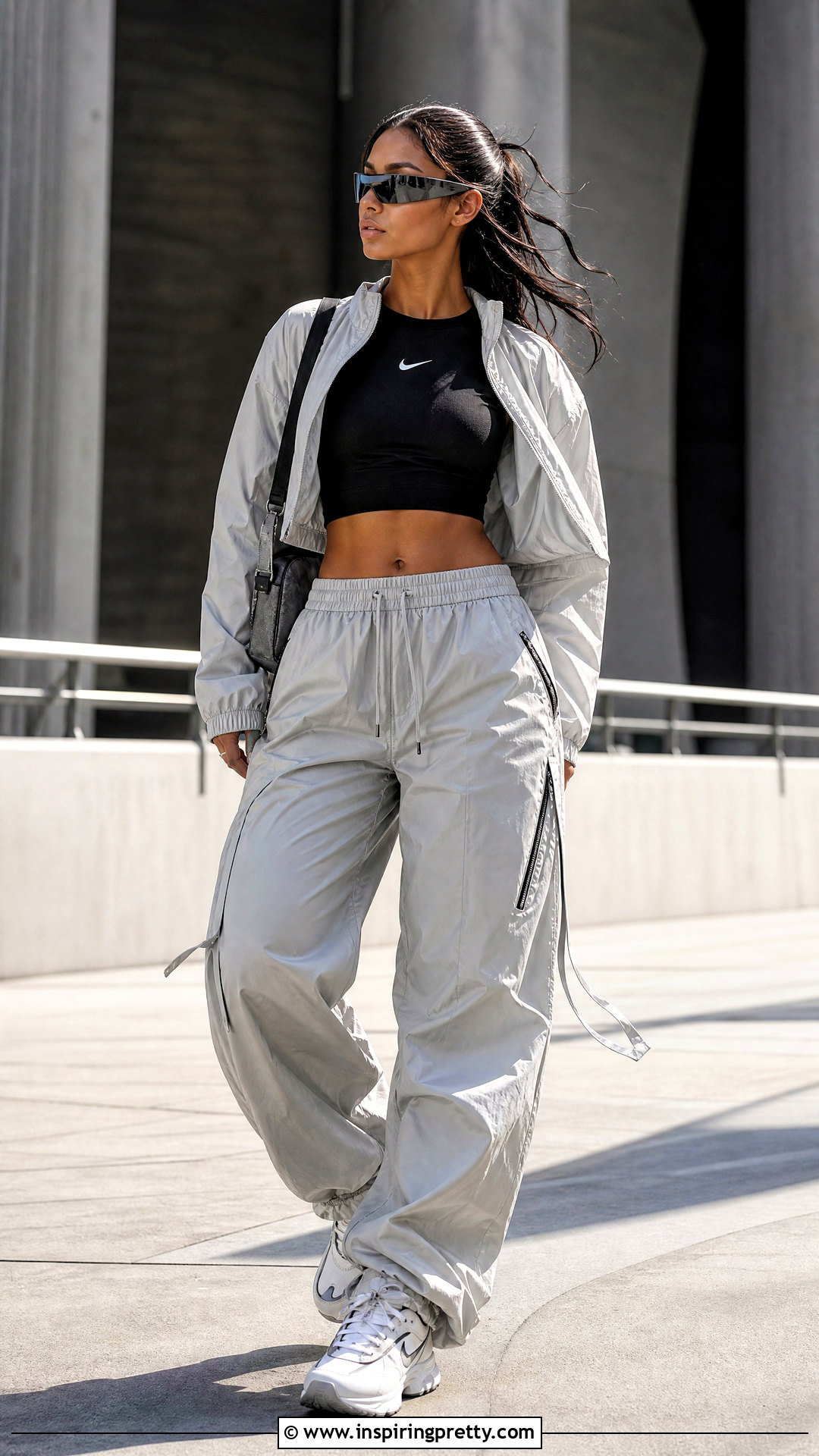 Nike Tech Crop Top With Parachute Pants - 20 nike tech crop top outfit ideas