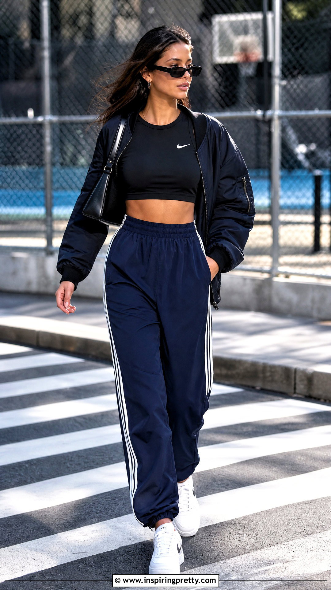 Nike Tech Crop Top With Track Pants - 20 nike tech crop top outfit ideas
